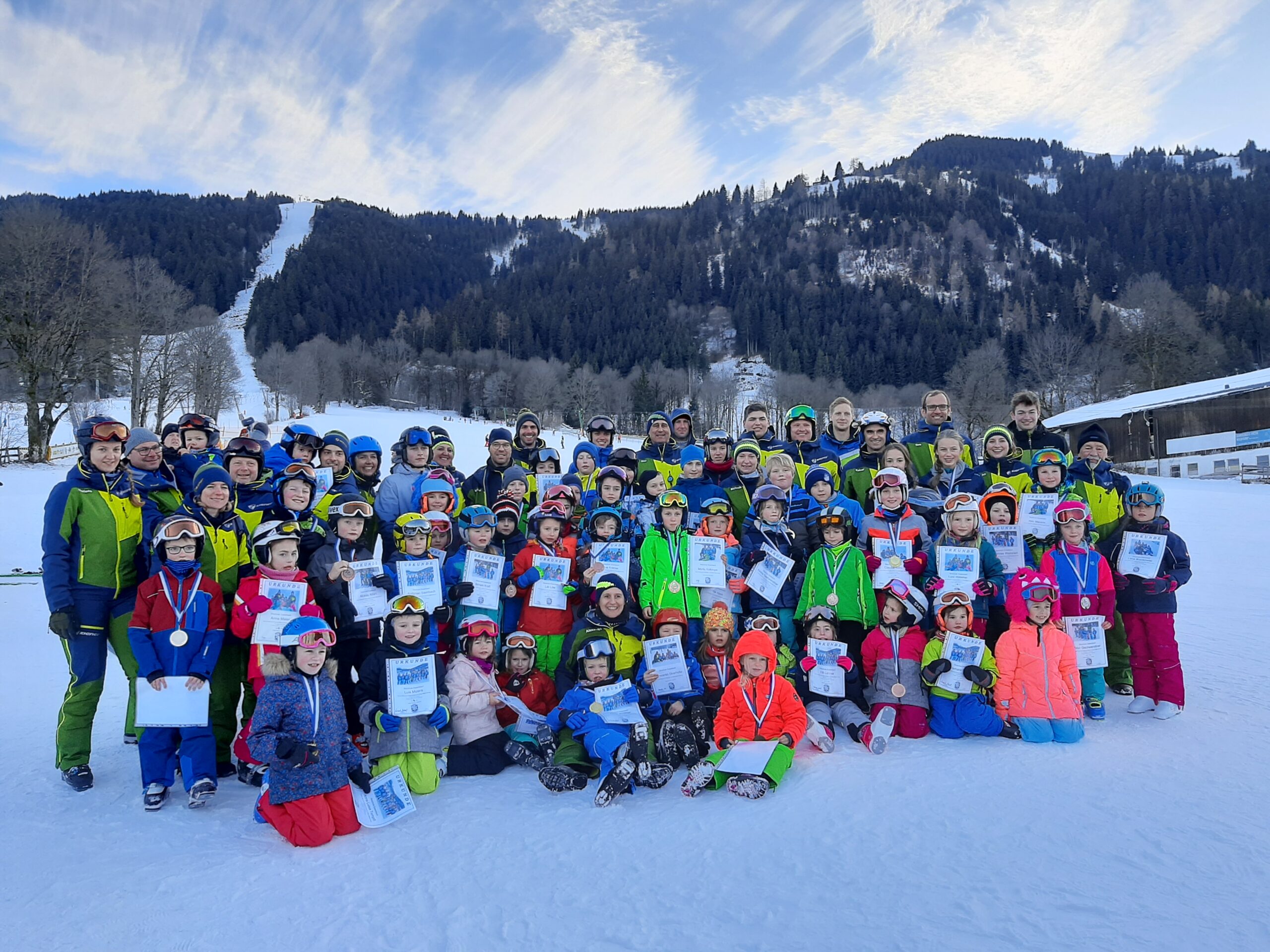 Alle Teilnehmer des Skikurs 2020